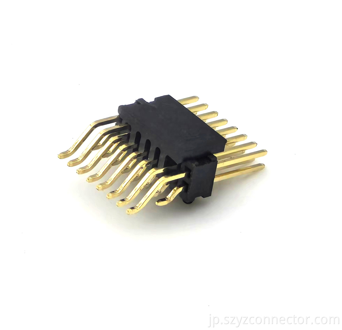 1.27mm Pitch Pin header Connector With Side Posts Dual Row Right Angle SMT SQ0.4/0.46mm H2.5mm 2*8P